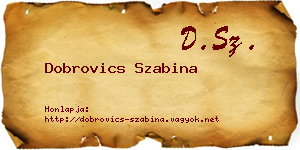 Dobrovics Szabina névjegykártya