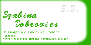 szabina dobrovics business card